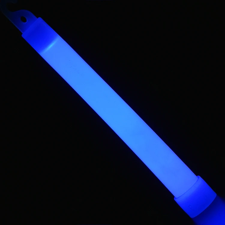 military grade blue glow in the dark 6 inch emergency light stick