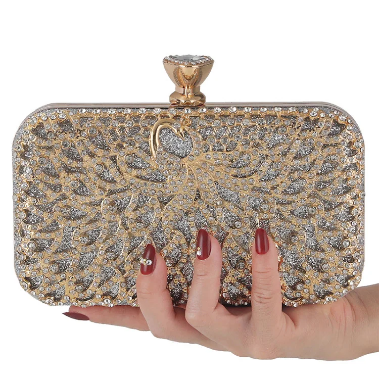 

N556 Wholesale luxury prom party crystal evening bag fancy wedding clutch purses