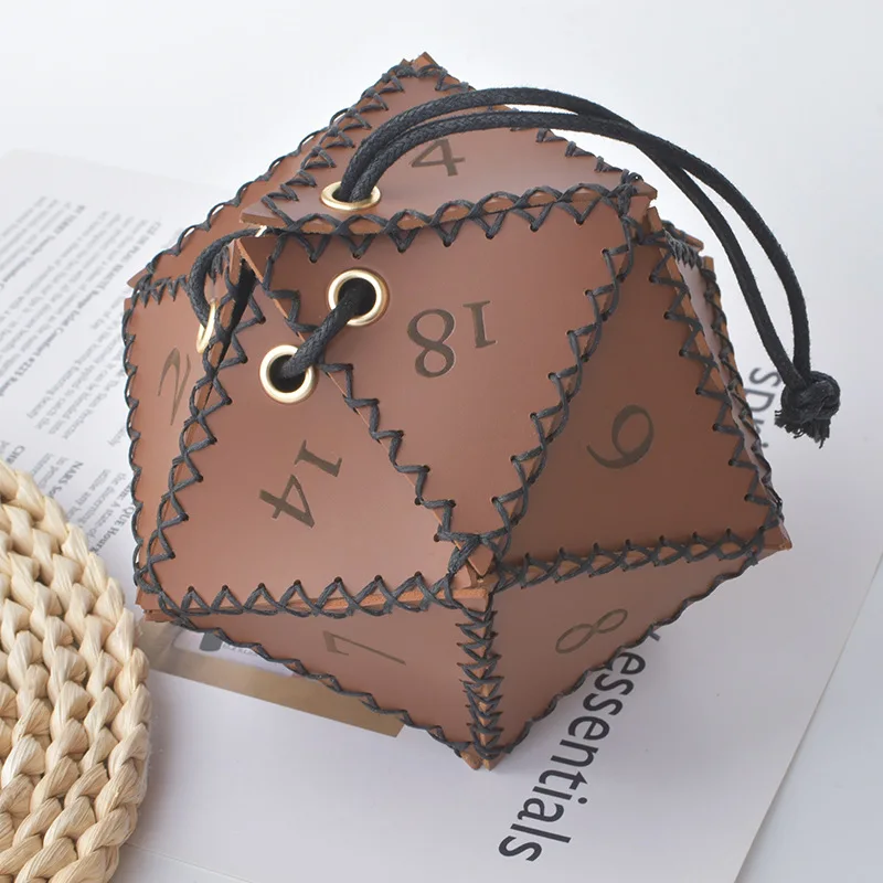 

Leather Game Dice Tray Storage Bag Large Capacity Octagon Leather Dice Bag Handmade Dice Pouch
