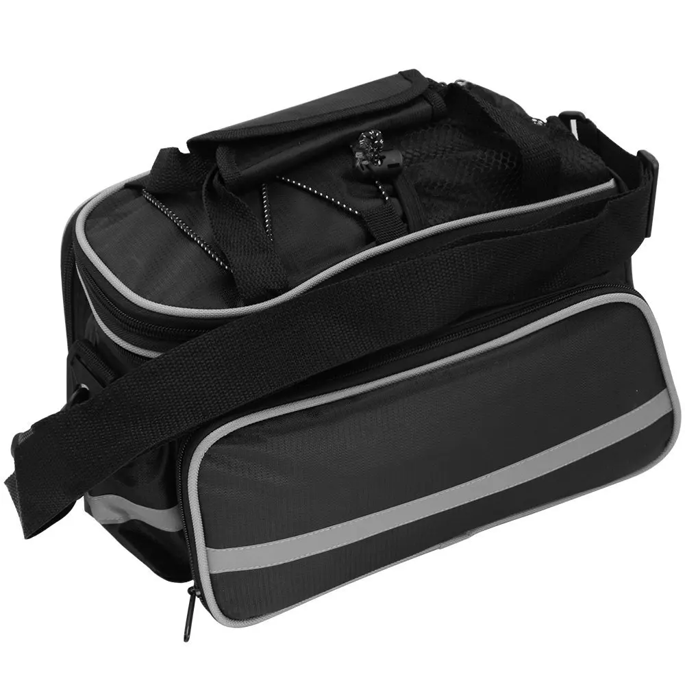 

2021 Waterproof Bicycle Trunk Pannier Rear Seat Bag Cycling Bike Carrier Backseat Storage Luggage Saddle Bag, Black