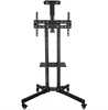 Black Rolling TV Cart for 32 to 65 inch LCD LED Plasma Flat Panel Screen | Mobile Stand with Wheels