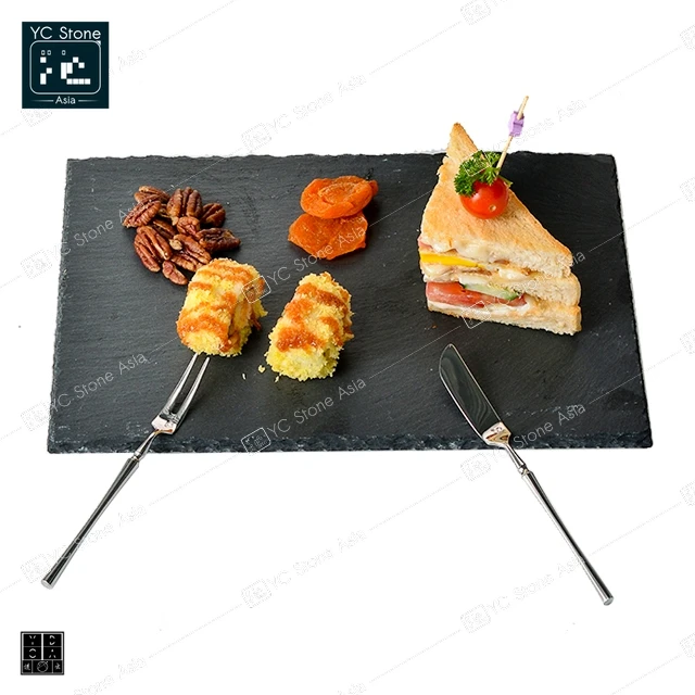 

ZIRAN Black Slate Serving Board Wholesale SLate Cheese Boards Food Tray Desert Plate Creative Plate Marble Stone Tray