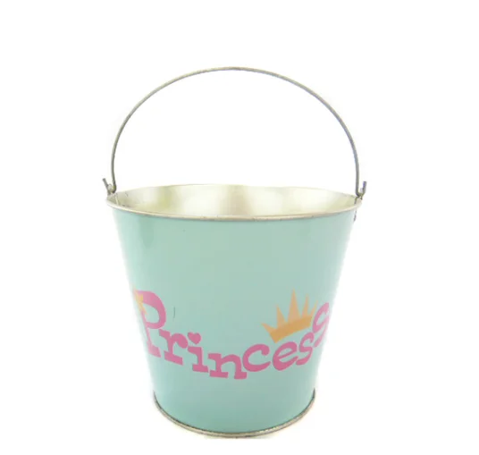 

Christmas decorative Custom round metal galvanized tinplate bucket/ flower pot