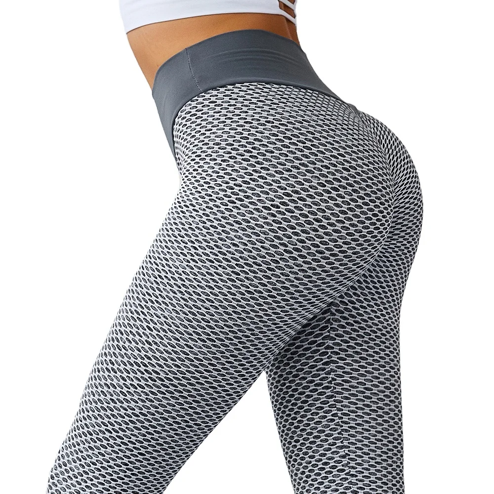 

Women's Seamless Butt Lifting High Waist Honeycomb Yoga Pants Textured Tummy Control Workout Leggings Stretchy Booty Tights