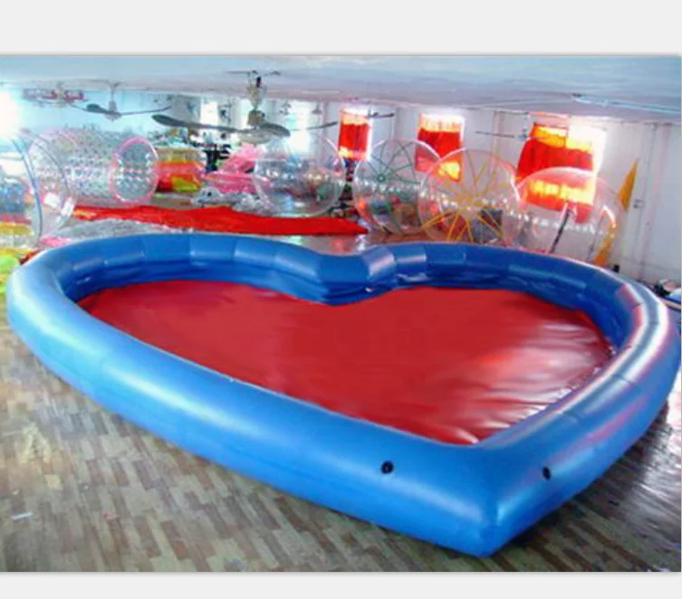 

Outdoor water park games large PVC swimming pool inflatable pool with heart shape, As same as picture or as your request