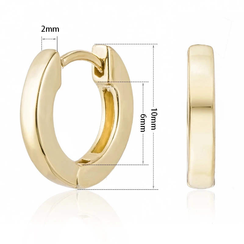 

wholesale lightweight 925 sterling silver 18k gold plated small hoop earrings, Customized color