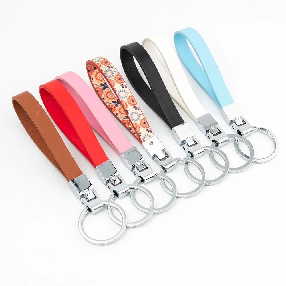 Colorful Pu Leather Braided Rope Keychain Key Ring Key Chain Key Holder