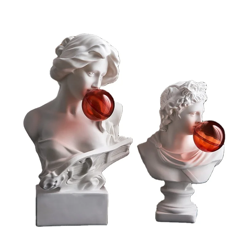 

Creatively Blowing Bubbles David Sculpture Plaster Statue Wine cabinet decorations home accessories