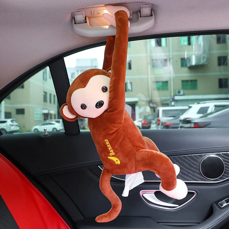 

Cute Tissue Box Monkey Design Decorative Hanging Tissue Paper Holder Dispenser Case Container Cover For Home Office Car