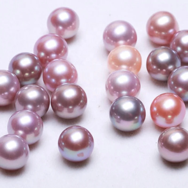 

Natural Freshwater 2A Edison Pearl Round Beads Purple Pink White Pearl For Pendant Jewelry Making 12-13mm Half Hole