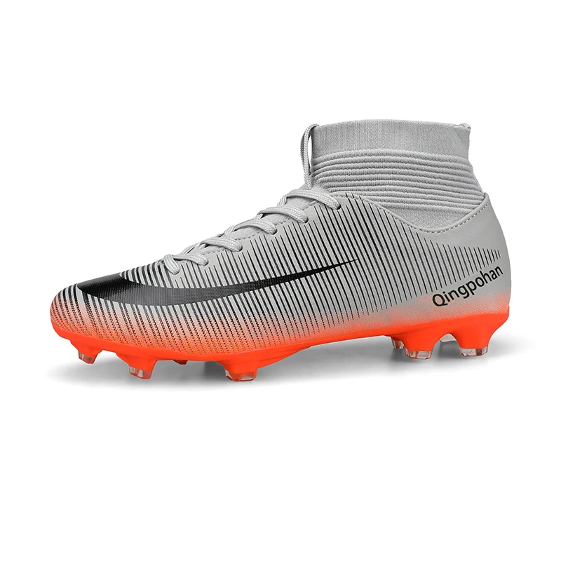 

2021 new style turf spike shoes football custom cheap football boots soccer, Grey/black/green/black orange/black yellow/white