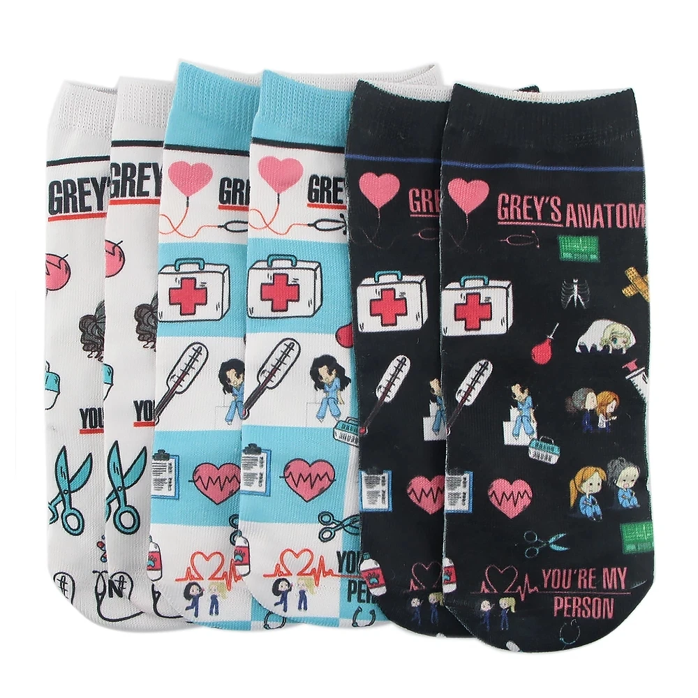 

Novelty Creative Print Grey's Anatomy Doctor Nurse Socks For Gifts, As picture