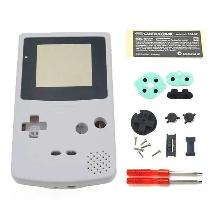 

Replacement Plastic White Game Housing Shell Case Cover For Gameboy Color GBC Console With Buttons Kit Screwdriver Tool, Multi colors