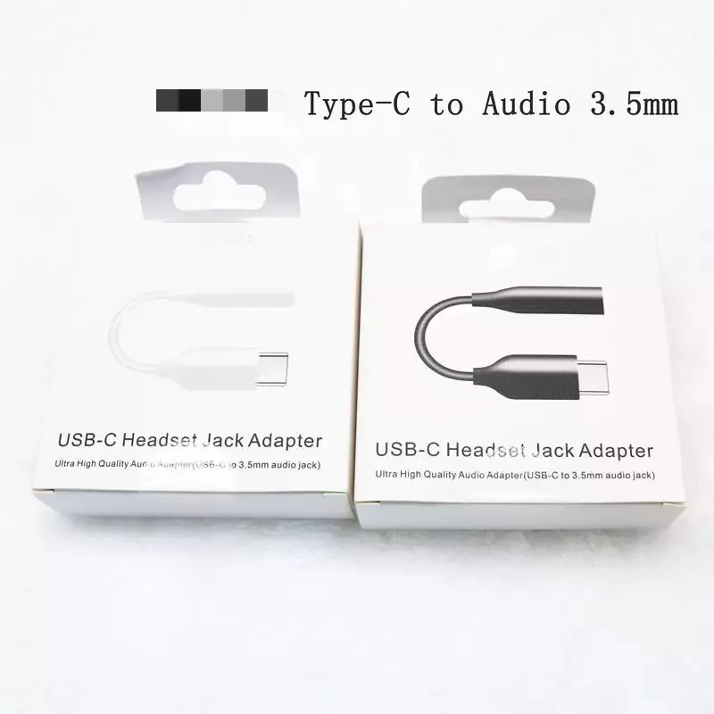 

Highly compatible headphone adapter cable type-c to 3.5mm digital decoding audio cable, White black