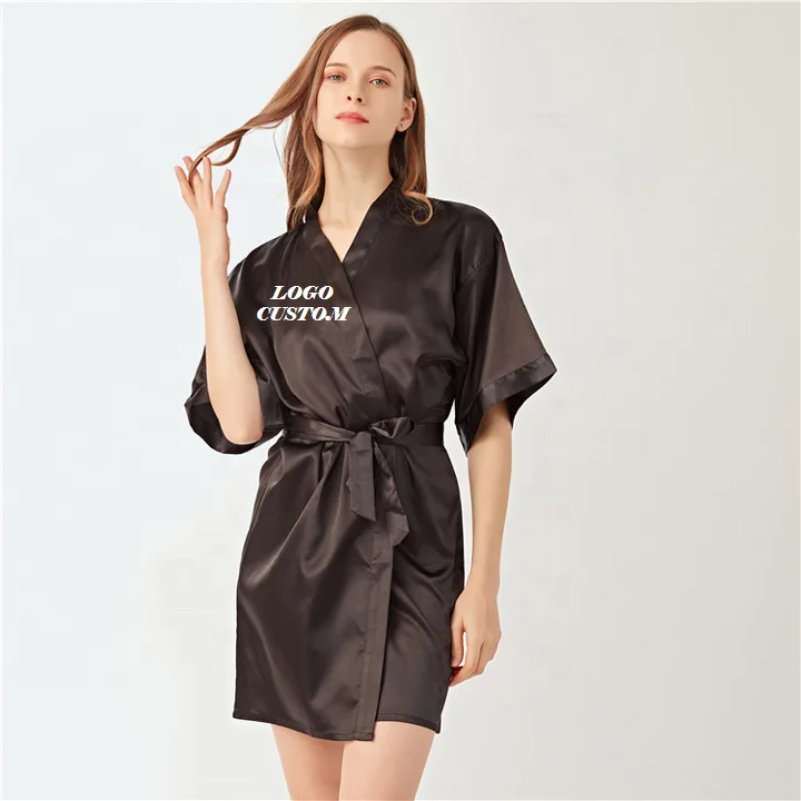 

NO MOQ LOGO Custom factory wholesale satin silk robes for women