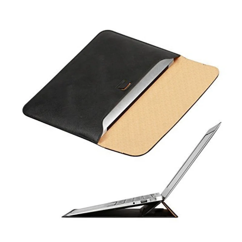 

Youyue Custom Pu Leather Laptop Case Sleeve for MacBook Air 13 inch with Stand, Black