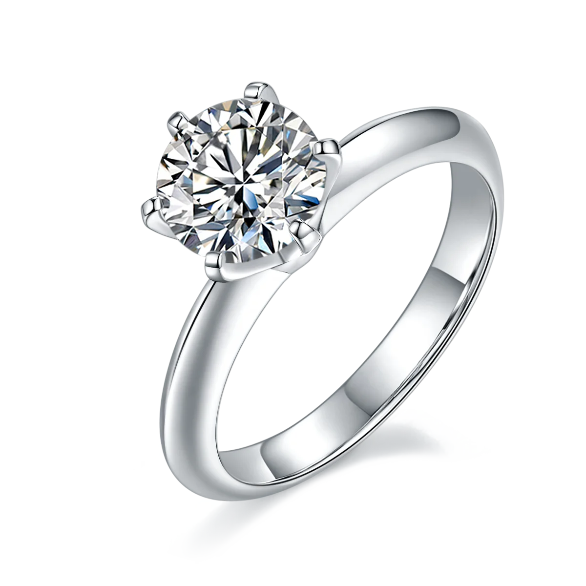 

OEM ODM Best design services 925 sterling silver jewelry rhodium plated classic 1.5ct engagement moissanite ring