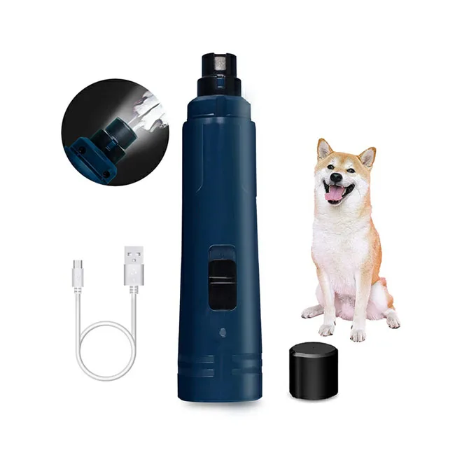 

Best Selling Blue Color Adjustable 2 Speed Pet Dog Cat Nail Trimmer Led Light Electric Pet Nail Grinder