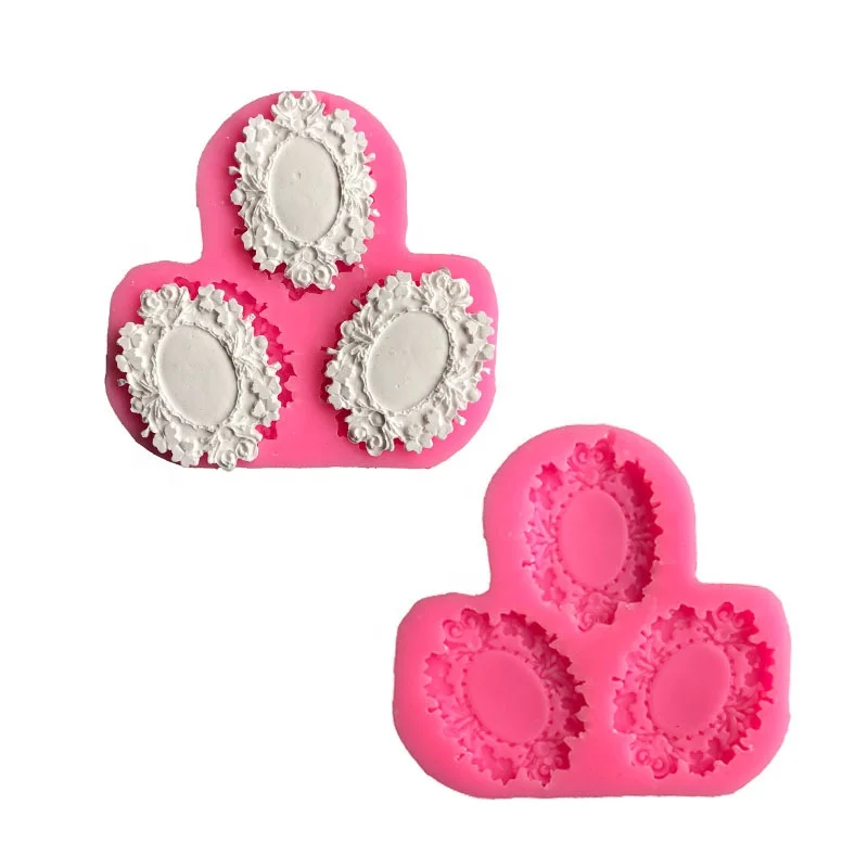 

Wholesale Vintage lace frame silicone Cake Fondant mold cake chocolate decoration Silicone Molds