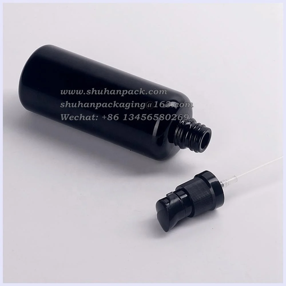 
empty cosmetic packaging violet black optical glass bottle 50ml essential oil dispenser 