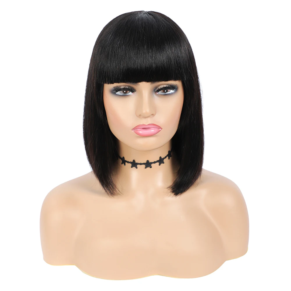 

YC032 machine bob casual straight transparent lace wigs human hairs full lace human hair wig