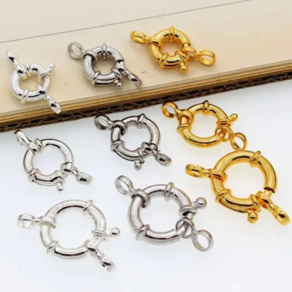 

Sailor Clasp Cord Ends Clasp High Quality 925 Silver for Jewelry ,width 10-18 Mm Wholesale Metal Clasps & Hooks, Gold , silver