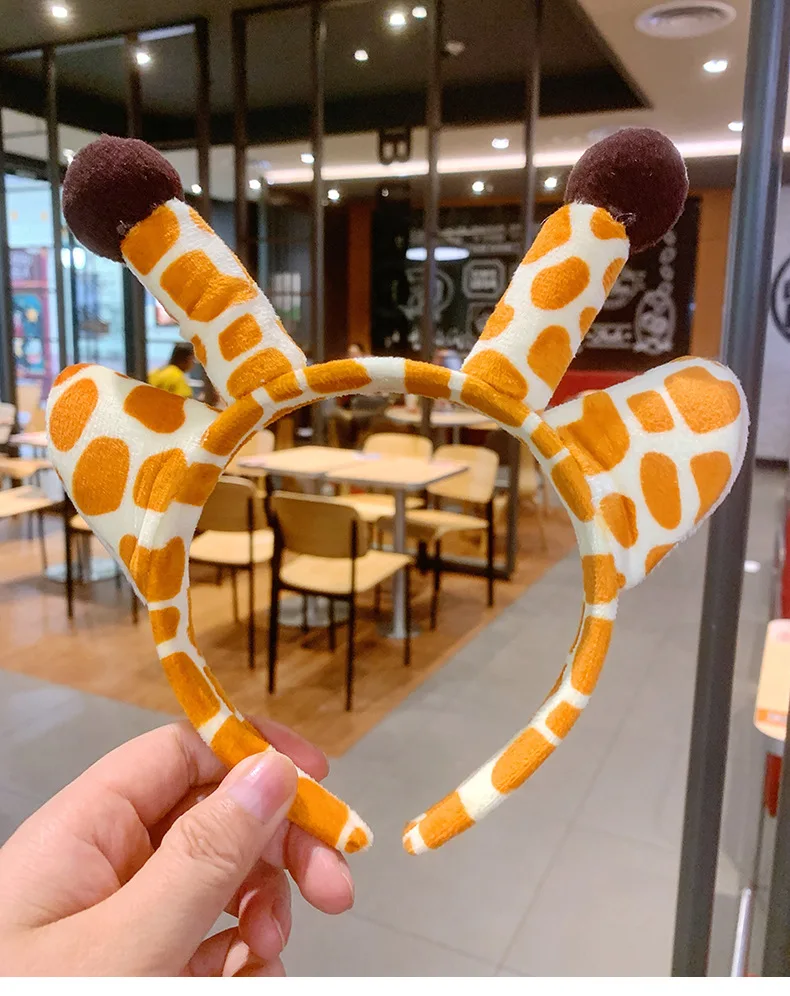 

New Cute Deer Horn Hair Band Cartoon Animal Giraffe Wash Face Band Makeup Press hair accessories in bulk mixed wholesale