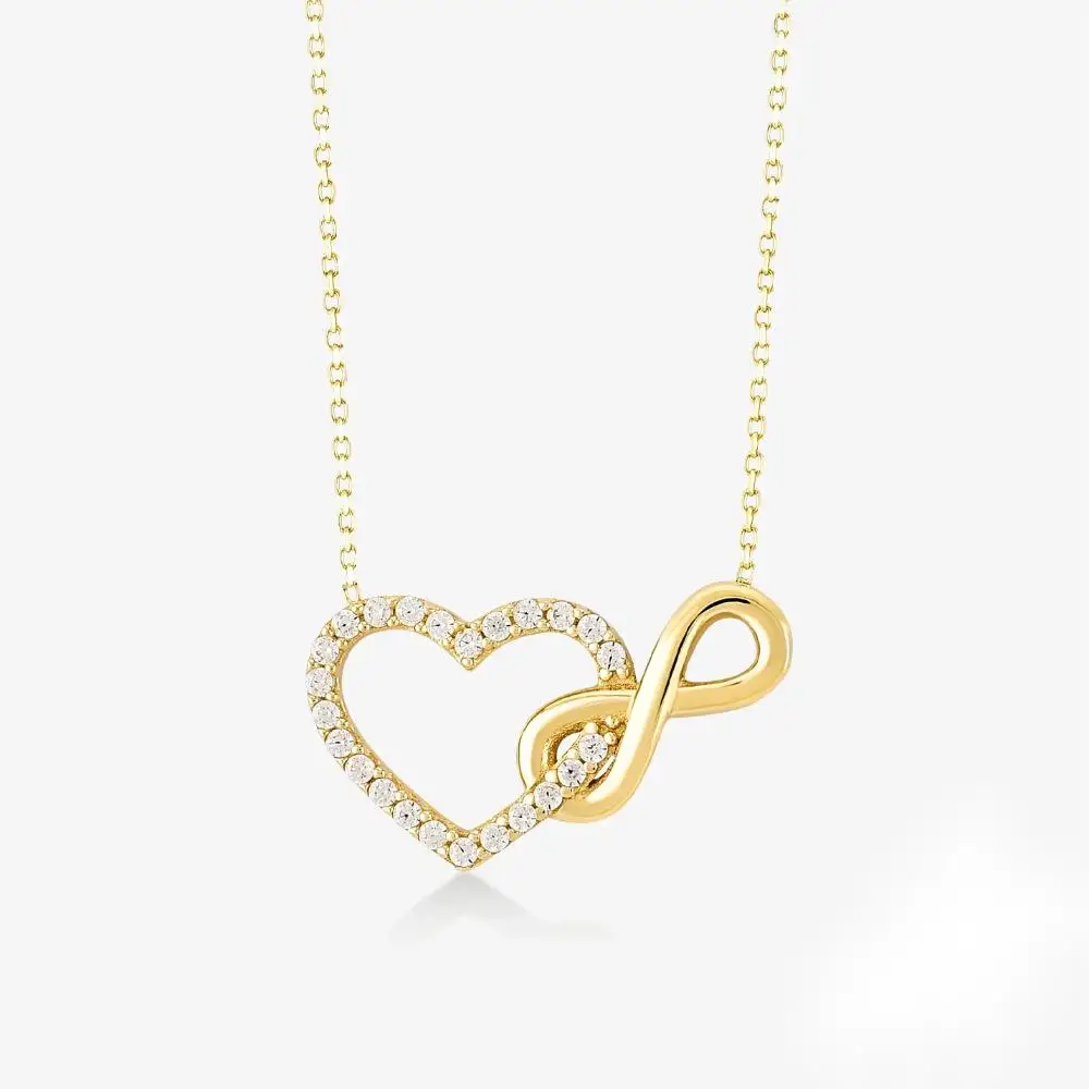 

Wholesale Custom 925 Sterling Endless Love Pendant love heart necklace Jewelry Necklaces For Women