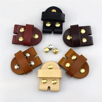 

Meetee AP2387 Leather Belt Accessories 3.8cm DIY Leather Connection Belt Buckle With Gold Rivets for Men Women PU Pin Belts, 5 colors