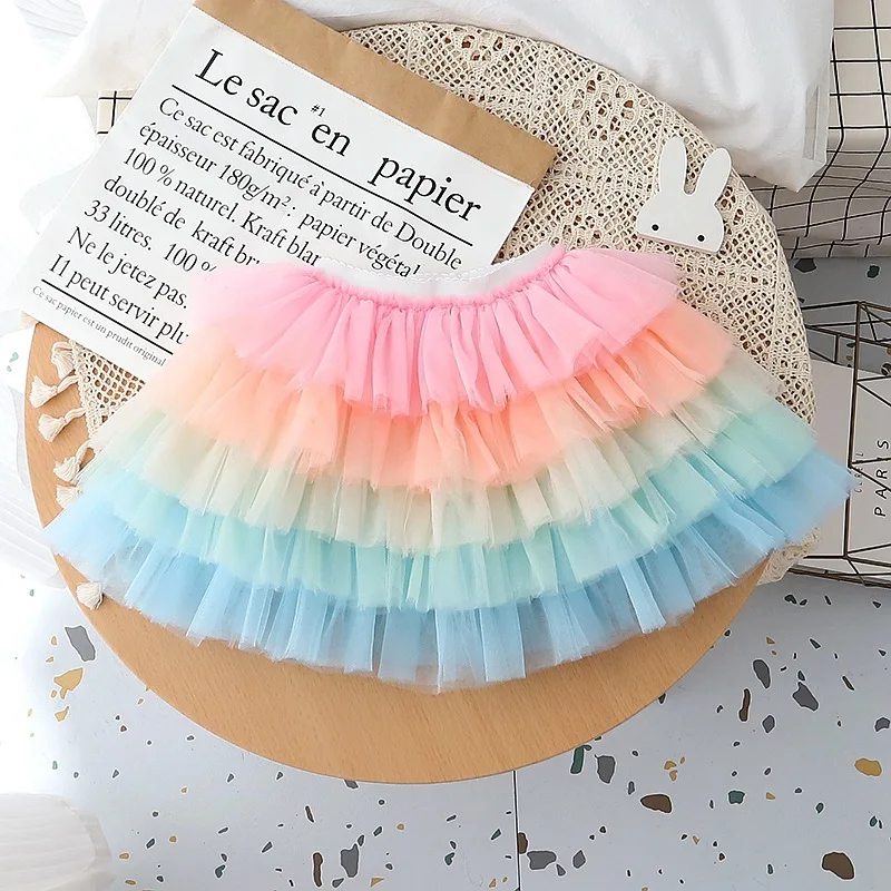 

Ins 2023 Summer Kids Rainbow Tutu Skirt Lace Tiered Ruffle Skirt For Girls Tutu Baby Skirts