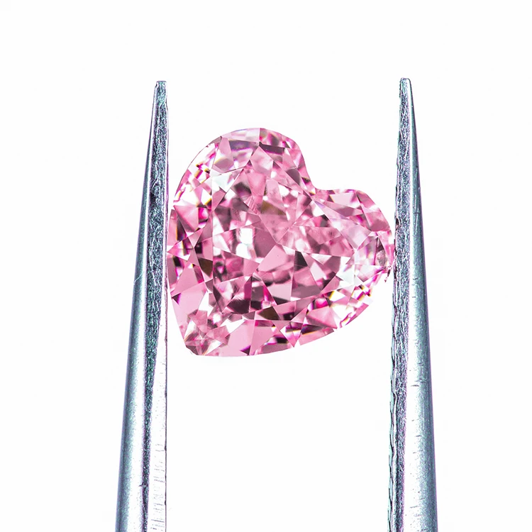 

Factory wholesale price hand made heart Ice cut precious stone pink diamond loose Gemstone, Fancy pink diamond
