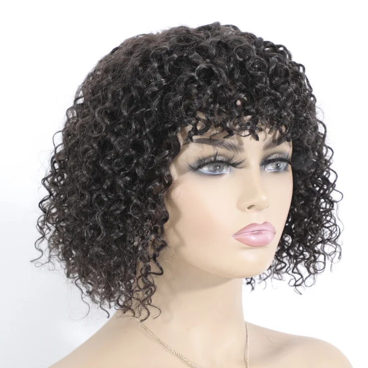 

3# 2021 new European, American and African small roll bohemian curly real wig Human Hair