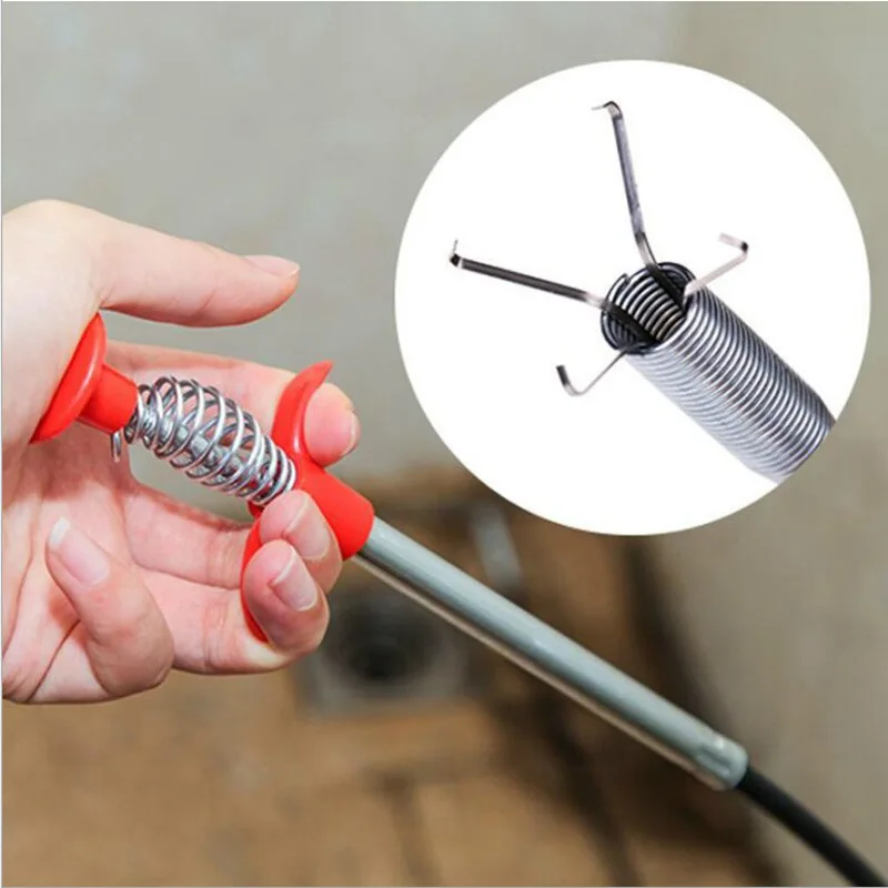 

160cm Stainless Steel Sewer Dreging Tool Drain Hook Wire Spring Cleaner Hair Clog Remover Sink Dredge Sewer Tools DH9374