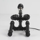 Logt エジソン工業レトロスタイルパーソナライズカフェバー装飾クリエイティブ鉄デスクランプ水道管ロボットテーブルランプ