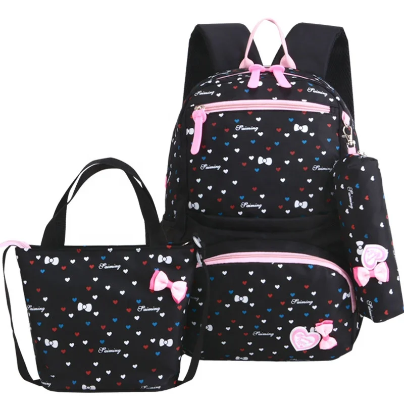 

Chinese factory set school backpack with wholesale price high quality kids bags for children teenage girls, Pink;purple;blue;black;customized