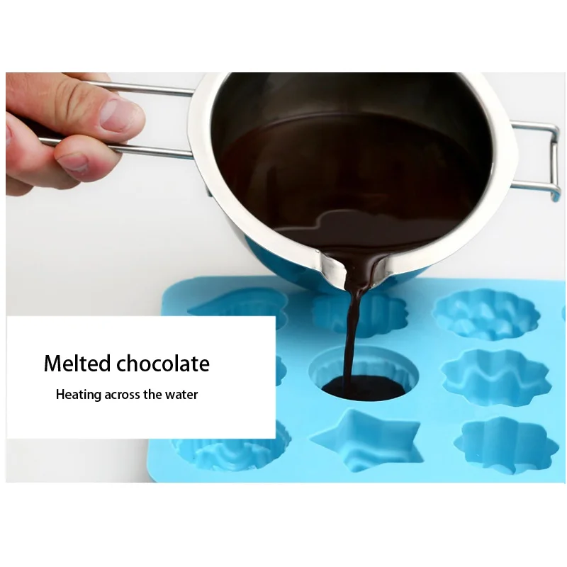 

A3772 Kitchen Baking Tools Butter Drain Pot Stainless Steel Melt Bowl Chocolate Cheese Heated Melting Pot