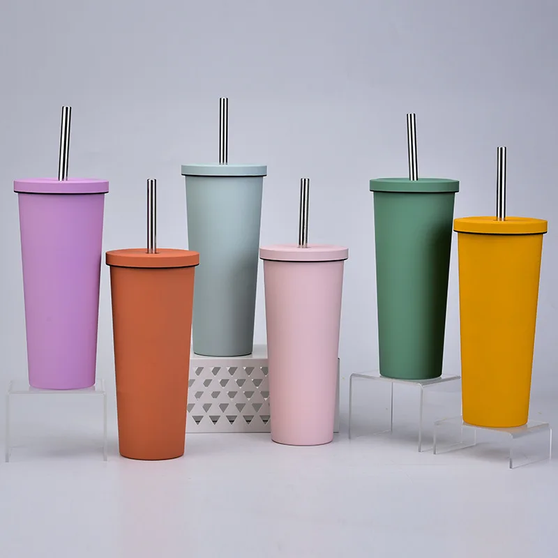 

700ml Stainless Steel Vacuum Flask with Lid Tumbler Beer Mug Tea Cup Airless Bottle Metal Cup Drink Straw Travel Mug Kawaii Mug, Customized, any colors are available by pantone code