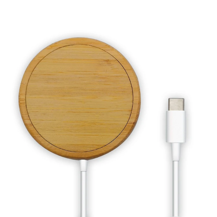 

2021 Newest Wireless Charger Pad For iPhone 12 Sustainable Wooden 15W Magnetic Quick Charging Pad