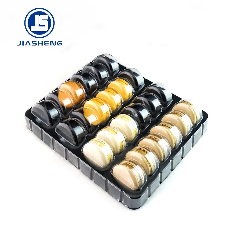 
24pcs Plastic Blister Macaron Tray With Lid 