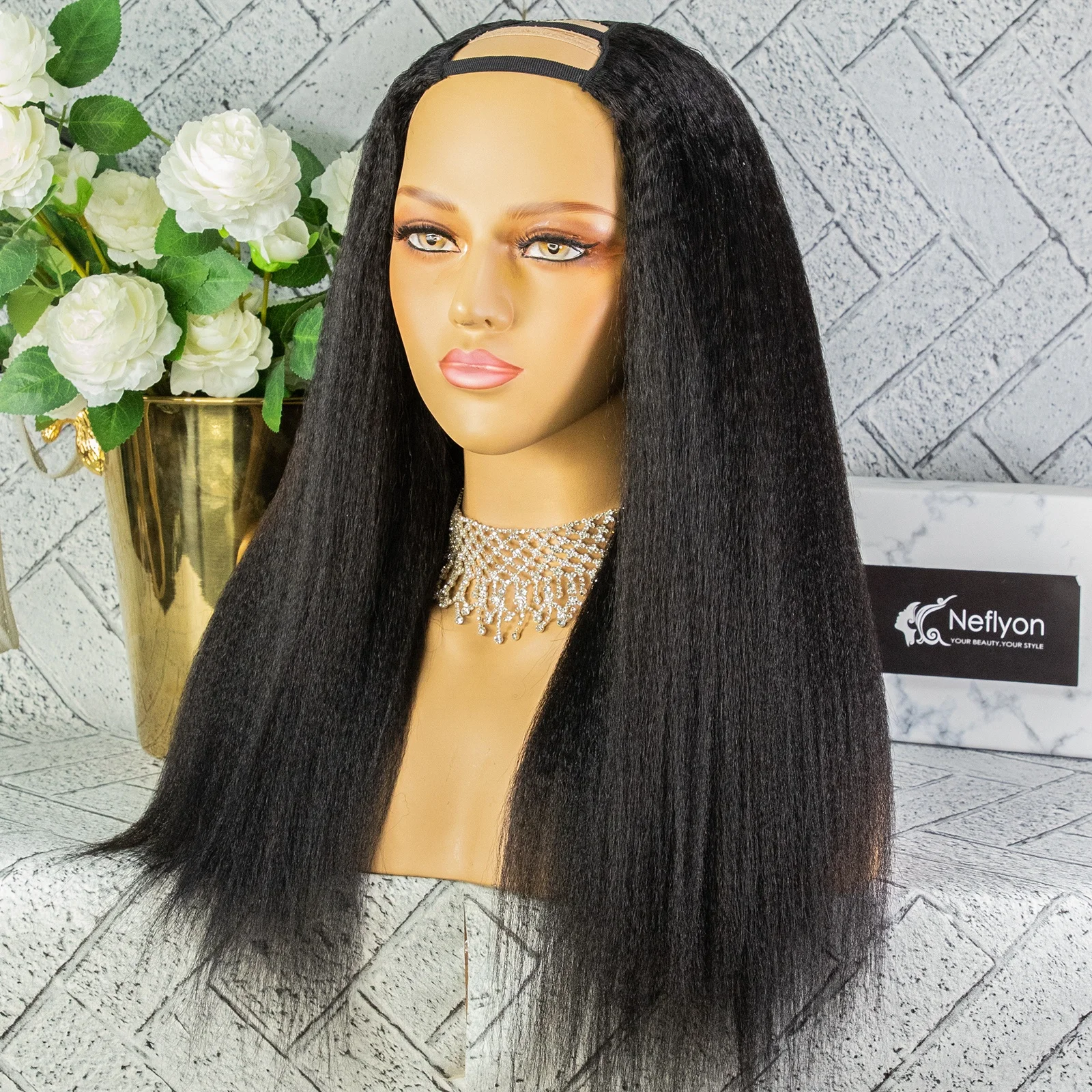 

Top quality cheap Brazilian hair u-part wig virgin cuticle aligned kinky straight u part wig 150% machine u part kinky straight