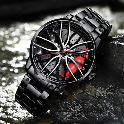 

New Watches Men Sports Car Men Watches Quartz Waterproof Sport Rim Hub Wheel Wristwatch Car Quartz Men's Watches Wholesale, 15colors