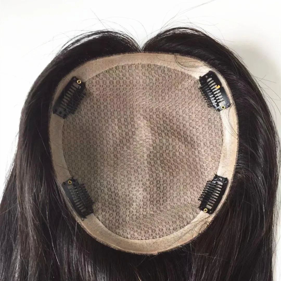

Unprocessed European remy women human hair topper Silk Base Women Hair Topper In Stock