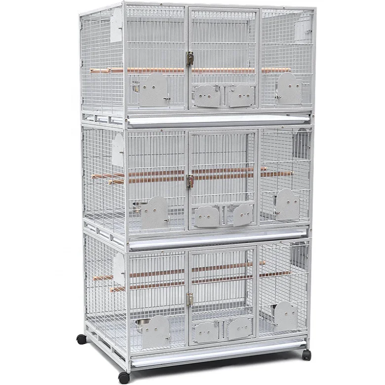 

Wrought Iron Bird Cage with Rolling Stand for Parrots Conure Lovebird Cockatiel Pigeon Cages that Can Be Stacked, Black