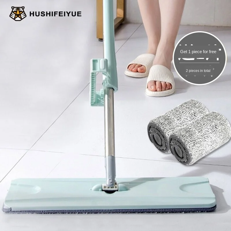

Household Lazy Hand-Free Flat Large Mop Wooden Floor Wet and Dry Mop Artifact Absorbent Mop