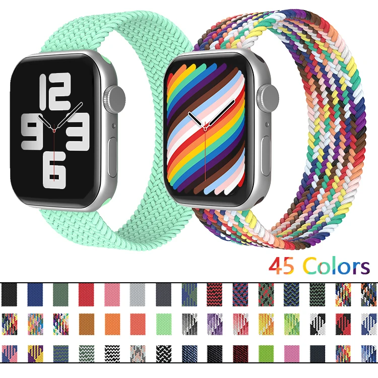 

Nylon Fabric Replacement Wristband Sport Watch Strap Solo Loop Braided Watch Bands for Apple Watch, Optional