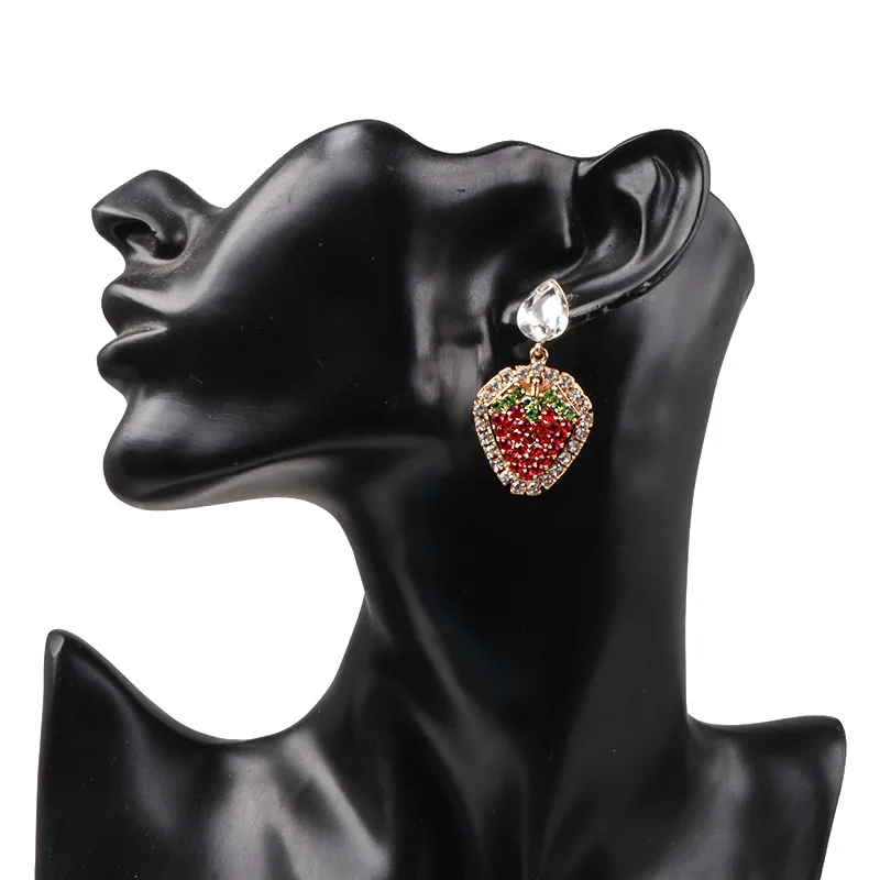 

Summer fruit earrings strawberry cute small fresh earrings personalized women's earrings
