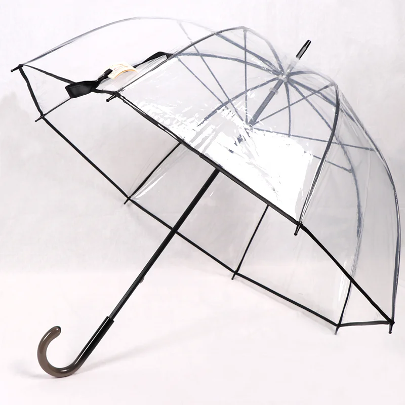 

RST Rain full transparent crystal umbrella dome shape custom print logo promotion POE wedding clear umbrella