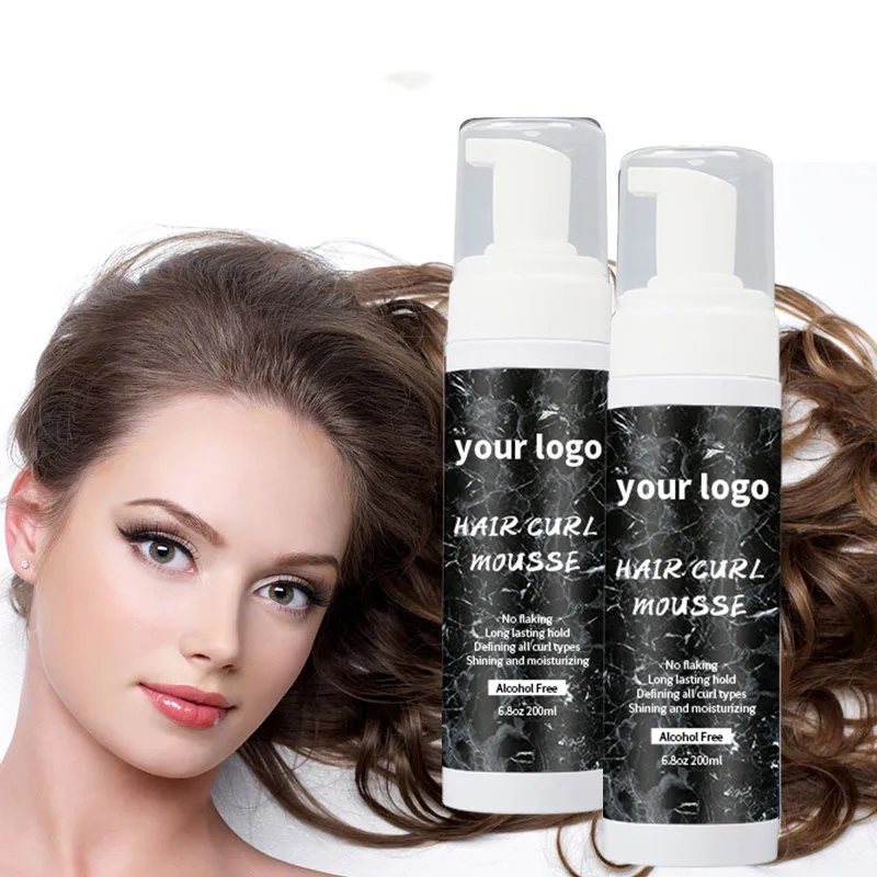 

Custom Logo Natural Strong Hold Styling Hold Hair Foam Mousse For Curly Hair, White