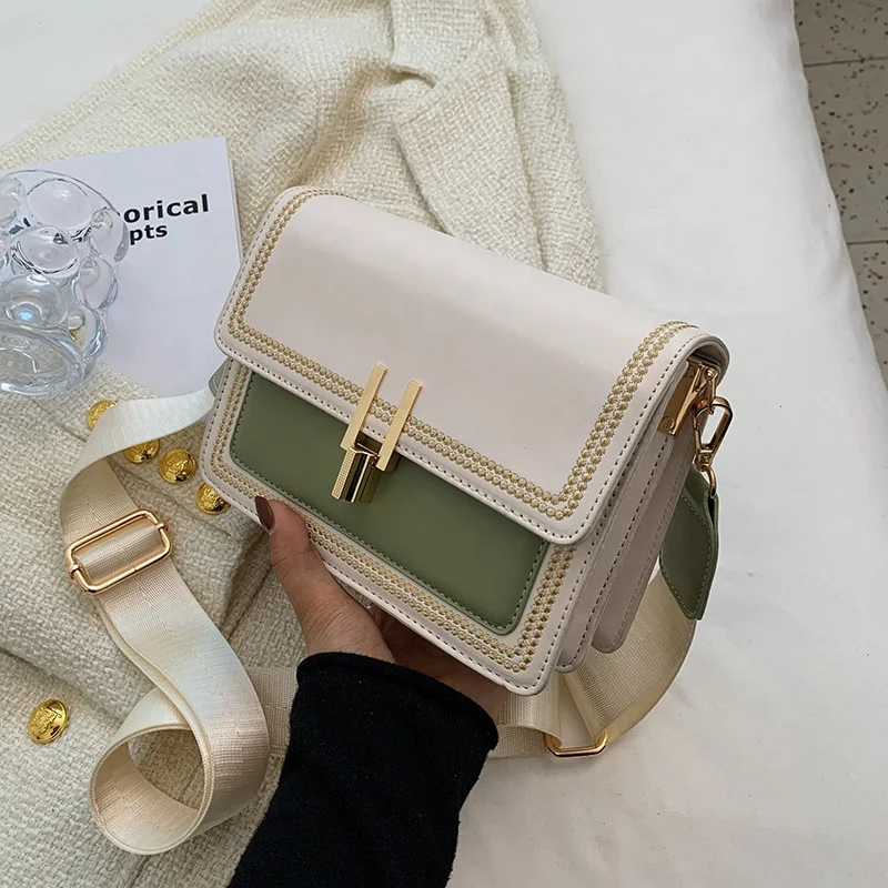 

2022 Summer Designer Drop Shipping Fashion Contrast y Color PU Bags Crossbody Shoulder Small Jelly Bag Ladies Office Handbags