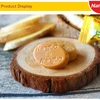 Brown Color ginger coconut hard candy with round pattern